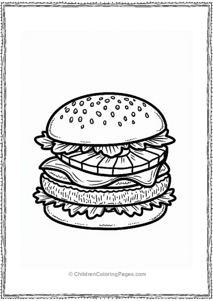 Tropical Pineapple Burger Coloring Page Free PDF Printable