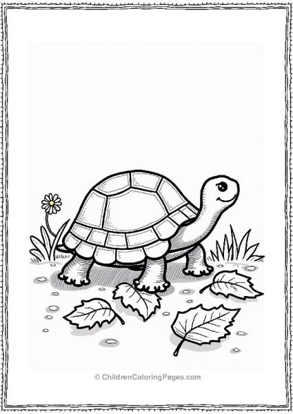 Turtle On Autumn Leaves Free PDF Printable