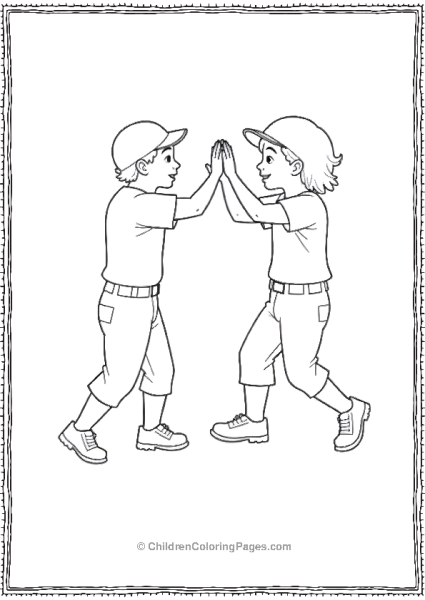 Two Baseball Players Free PDF Printable