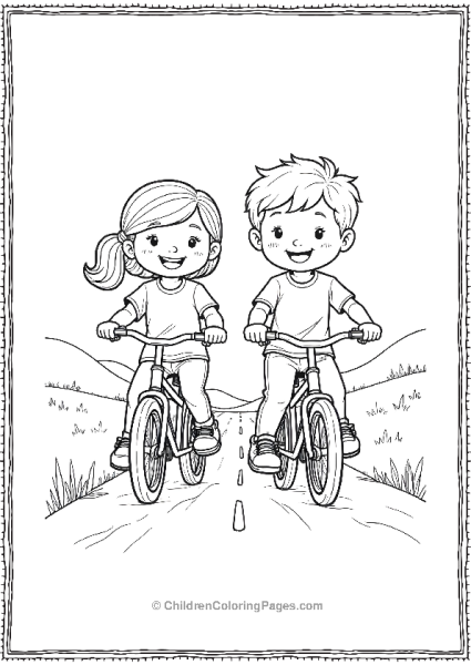 Two Children Smiling While Racing Free PDF Printable