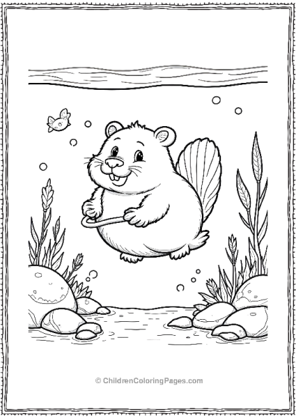 Underwater Beaver Free PDF Printable