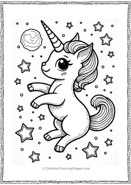 Unicorn Cat Among The Nebula Free PDF Printable