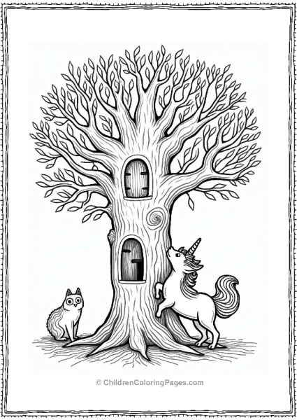 Unicorn Cat And The Magical Tree Free PDF Printable