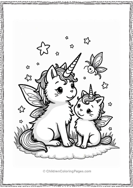 Unicorn Cat And Tiny Fairy Free PDF Printable