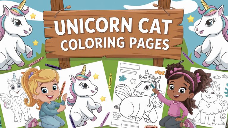 Unicorn Cat Coloring Pages