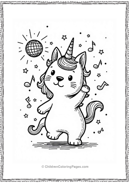 Unicorn Cat Dance Party Free PDF Printable