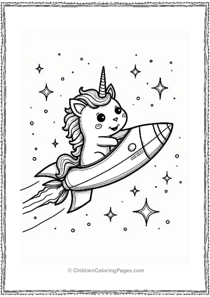 Unicorn Cat In A Spaceship Free PDF Printable