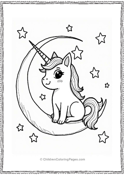 Unicorn Cat In A Starry Night Free PDF Printable