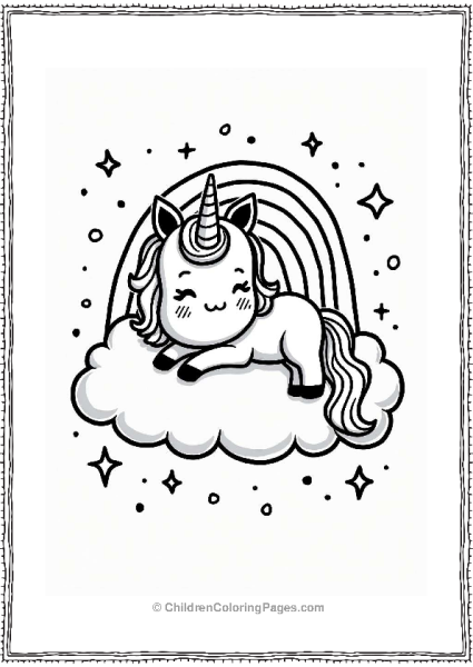 Unicorn Cat On A Fluffy Cloud Free PDF Printable