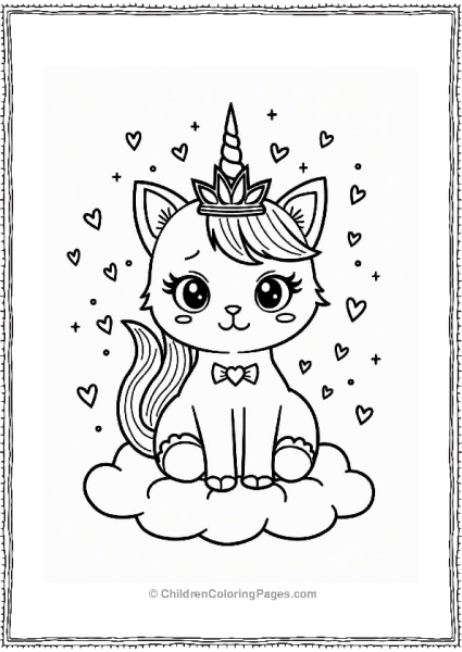 Unicorn Cat Princess On A Cloud Free PDF Printable