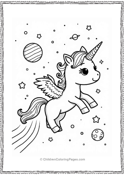 Unicorn Cat Riding A Comet Free PDF Printable