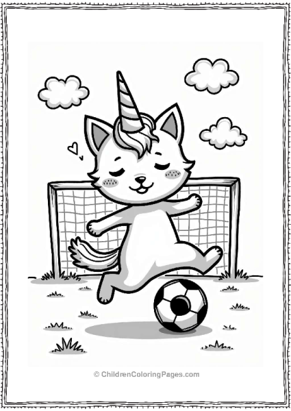 Unicorn Cat Soccer Star Free PDF Printable