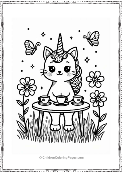 Unicorn Cat Tea Party Free PDF Printable