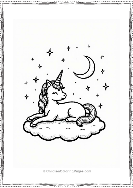 Unicorn Cat Under The Moon Free PDF Printable