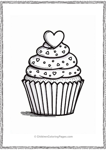 Valentine S Day Cupcake With Heart Sprinkles Free PDF Printable