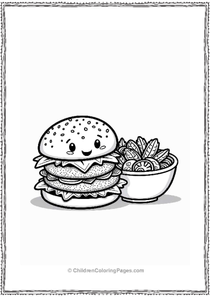 Veggie Burger With Salad Free PDF Printable