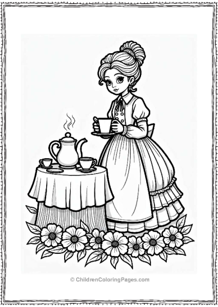 Victorian Coffee Party Scene Free PDF Printable