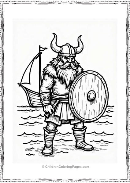 Viking Explorer With A Shield Free PDF Printable