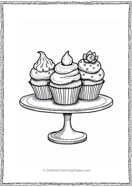 Vintage Cupcake Stand With Retro Cupcakes Free PDF Printable