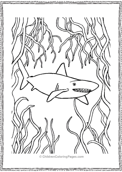 Whale Shark Navigationg Through Seaweed Free PDF Printable