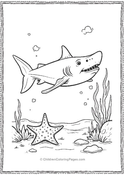 Whale Shark Near A Star Fish Free PDF Printable