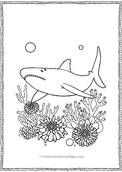 Whale Shark Surrounded By Corals Free PDF Printable