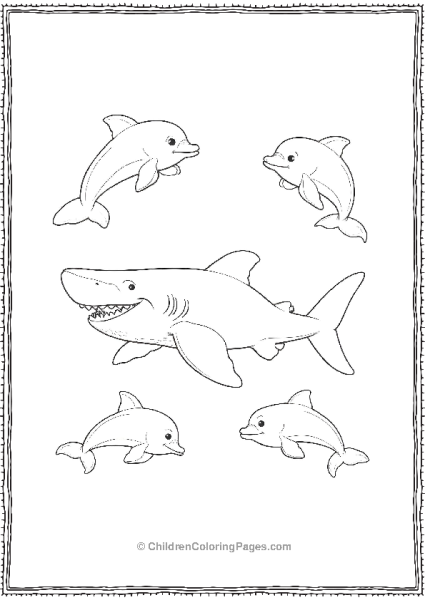 Whale Shark Surrounded By Playful Dolphins Free PDF Printable