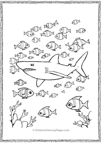 Whale Shark Surrounded By Playful Fish Free PDF Printable