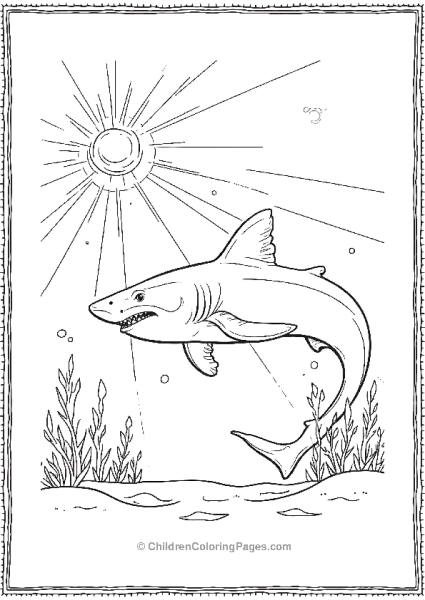 Whale Shark Swimming Beneath Sun Rays Free PDF Printable