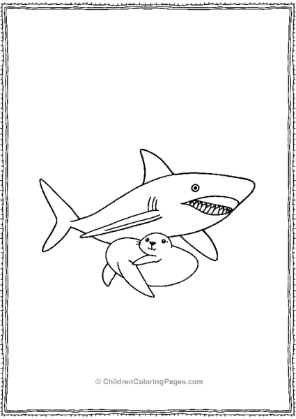 Whale Shark With A Baby Seal Free PDF Printable