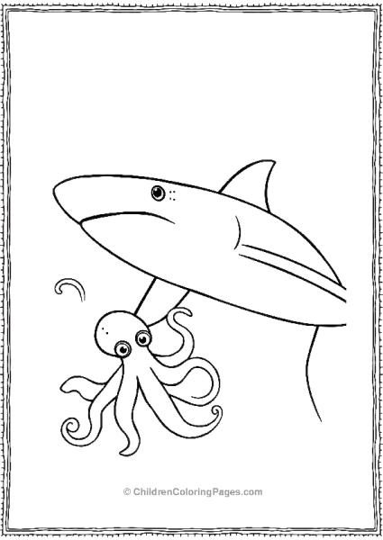 Whale Shark With A Curious Octopus Free PDF Printable