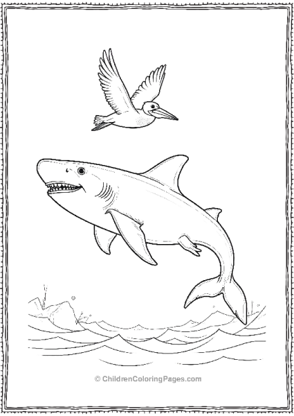 Whale Shark With Pelican Free PDF Printable