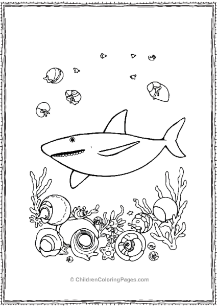 Whale Shark With Shells Free PDF Printable