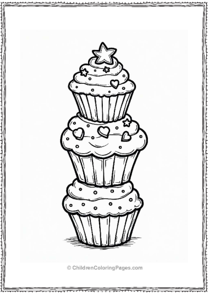 Whimsical Cupcake Tower Free PDF Printable