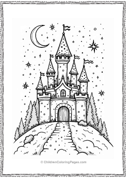 Whimsical Star Castle In A Fantasy Galaxy Free PDF Printable