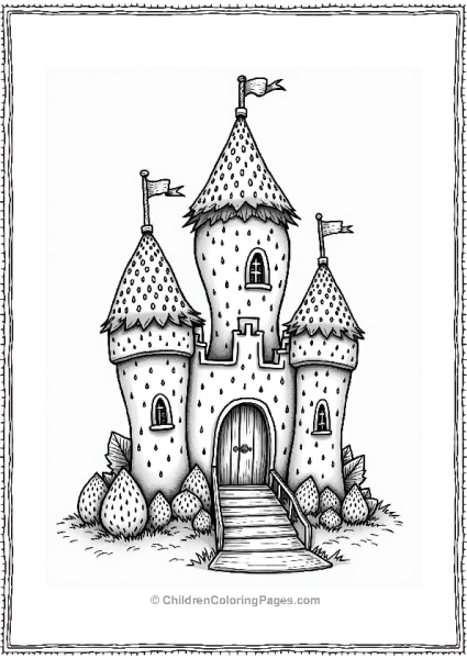 Whimsical Strawberry Castle Free PDF Printable