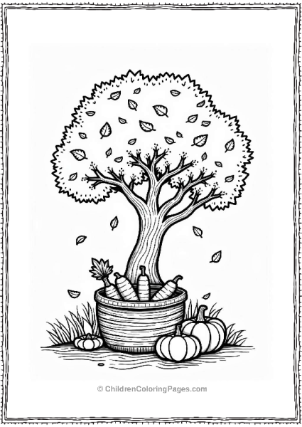 Whimsical Tree Shedding Fall Leaves Free PDF Printable