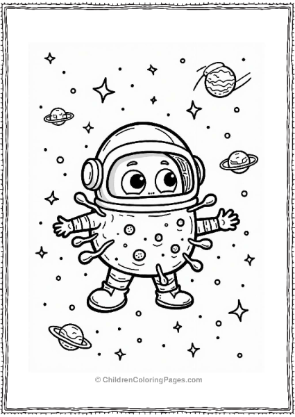 Whimsical Virus Astronaut In Space Free PDF Printable