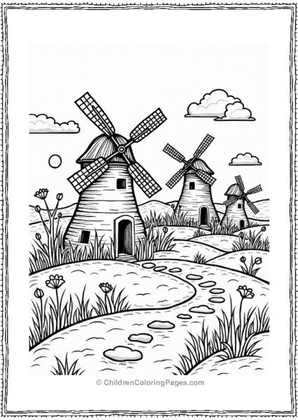 Whimsical Windmill Hamlet Free PDF Printable