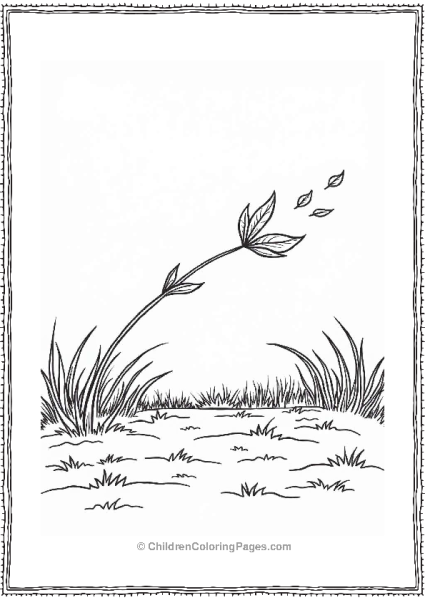 Windy Field With Flying Leaves Free PDF Printable