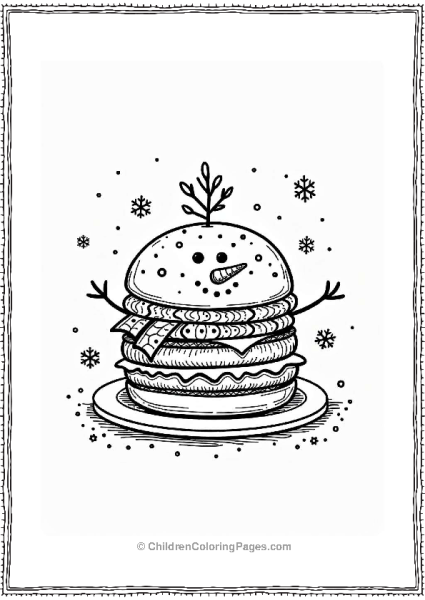 Winter Wonderland Burger Illustration Free PDF Printable