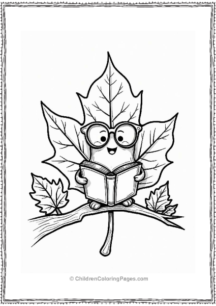 Wise Leaf Reading Among Fall Leaves Free PDF Printable