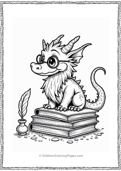 Wise Old Dragon With Books Free PDF Printable