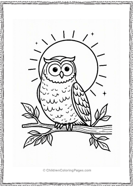 Wise Owl In Sunlight With Stars Free PDF Printable