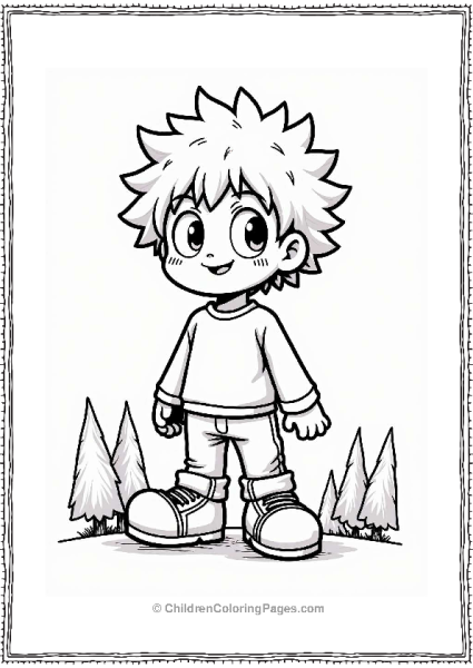 Young Deku In A Playful Scene Free PDF Printable