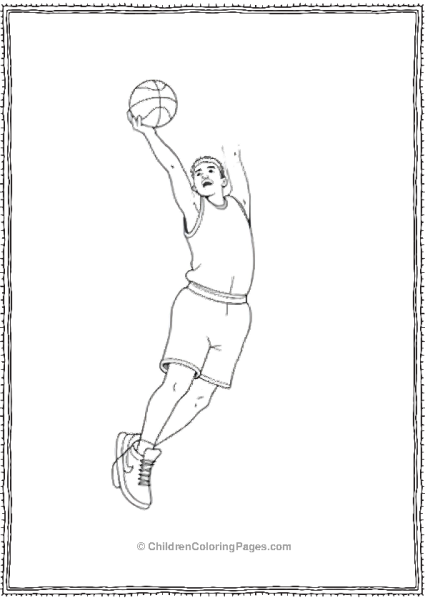 A Basketball Player Jumping To Dunk Wearing Nike Free PDF Printable