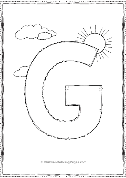 A Bold Uppercase Letter G With A Wave Background Free PDF Printable