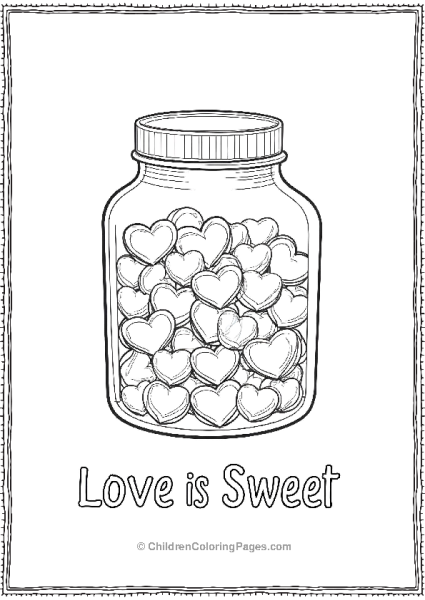 A Candy Jar Filled With Hearts Valentine’s Posters Free PDF Printable