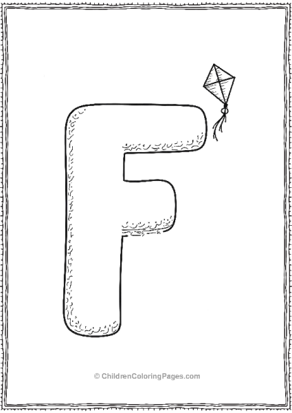 A Chunky Uppercase Letter F With A Small Kite Free PDF Printable