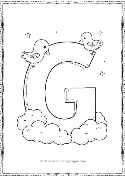 A Chunky Uppercase Letter G Surrounded By Soft Fluff Free PDF Printable